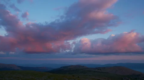 Amazing clouds over mountains Stock Footage 26059325