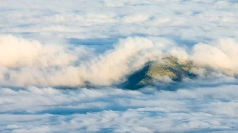 Amazing clouds view from the top of Pico volcano, Magic Lantern RAW video Stock Footage 42795107