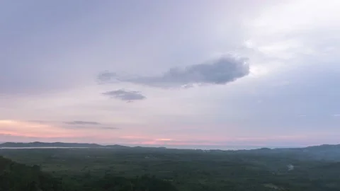 Amazing  cloudscape sky and Clouds moving away rolling colorful dark sunset Stock Footage 205251065