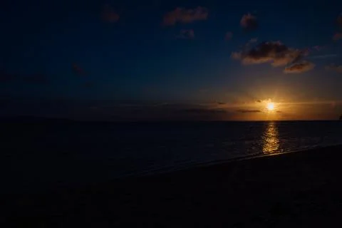 Amazing cloudy sunset Stock Photos