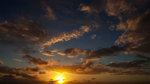 Amazing cloudy sunset time lapse Stock Footage 50606537