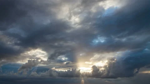 Amazing cloudy sunset time lapse Stock Footage 50608155