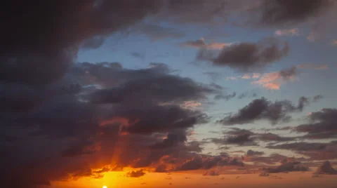 Amazing cloudy sunset time lapse Stock Footage 50960809