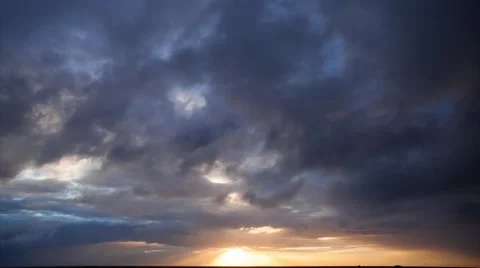 Amazing cloudy sunset time lapse Stock Footage 51076236