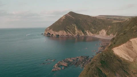 Amazing coastal view from North Devon, UK Stock Footage 245964775