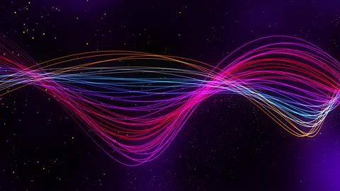 Amazing colourful Technology data particle line Illustrazione stock