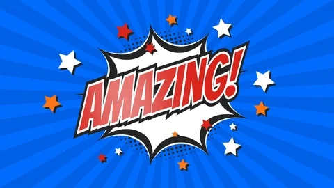 AMAZING! - Comic Pop Art text video 4K, ... | Stock Video | Pond5