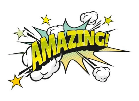Amazing comic sound effect speech bubble sticker 库存插图