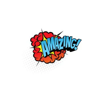 Amazing comics bubble isolated vector icon, sign Stock Illustration