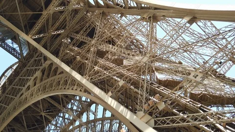 Amazing construction of Eiffel Tower in Paris Stock Footage 113513780