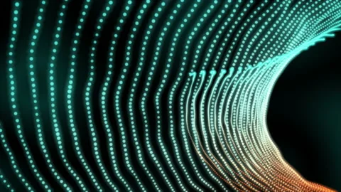 Amazing Cool Wavy strings of motion dots modern trendy calm bokeh particles Stock-Footage 139012265
