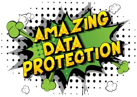 Amazing Data Protection - Vector illustrated comic book style phrase on abstr イラスト素材