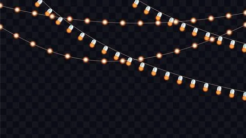 Amazing Decorative glowing string lights Design Stock Illustration
