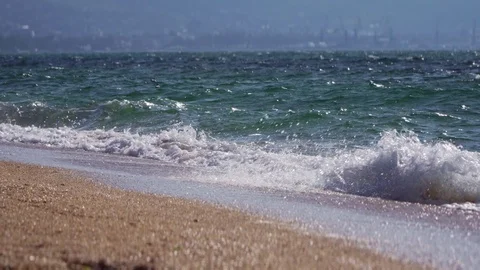 An amazing deserted sandy beach Stock Footage 102312812