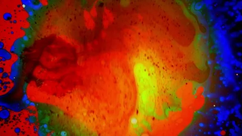 Amazing devilish liquid art deep pattern with red particles Stock Footage 125902271