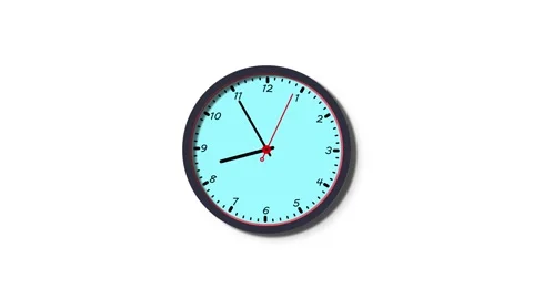 Amazing digital round shape 3d wall clock isolated on white background. Stock Footage 321737293