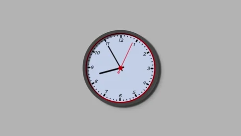 Amazing digital round shape 3d wall clock isolated on white background. Stock Footage 321737329