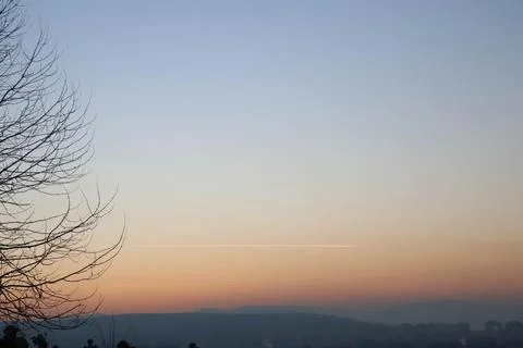 Amazing dramatic landscape of a sunset during summer Stock Photos