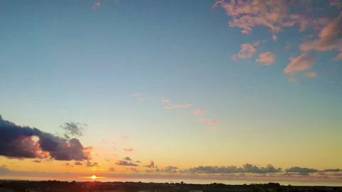 Amazing Dramatic Sunset Over the Sea Surface in the Evening.  Stock Footage 244120768