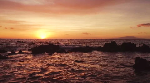 Amazing Dramatic Sunset View. Aerial Shot Flying Low Видео 57059570