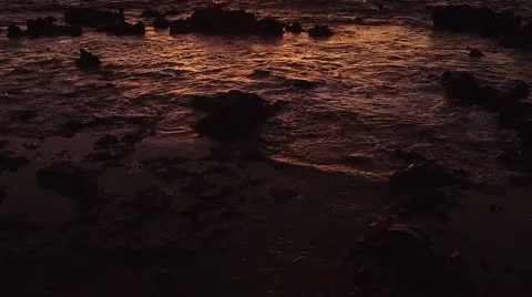 Amazing Dramatic Sunset View. Aerial Shot Flying Low Stock Footage 57063036