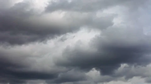 Amazing dramatic view of the leaving low dark clouds without any sunshine. Stock Footage 39652185