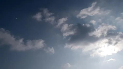 Amazing dramatic white blue and black cloudy sky 스톡 사진