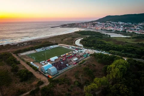 Amazing Drone Sunset Hyperlapse of Sonic Blast festival Stock Footage 288469939