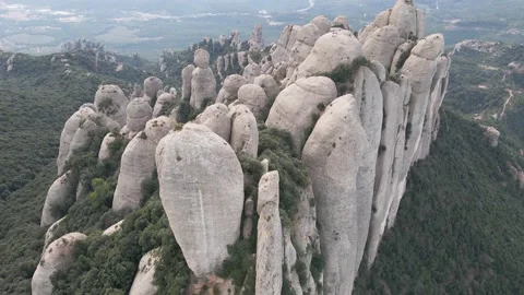 Amazing drone view of Montserrat, Spain. Beautifull aerial landscape. Stock Footage