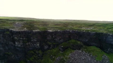 Amazing drone view of stunning cliff edge in rural Ireland Stock Footage 320267236