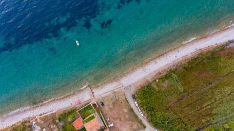 Amazing drop down view of a beach resort. Stock Photos