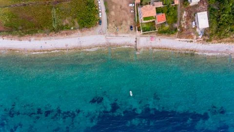 Amazing drop down view of a beach resort. Stock Photos