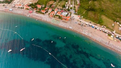 Amazing drop down view of a beach resort. Stock Photos