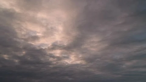 An amazing dusk sky with grey cloud and dramatic shapes Stock Footage 318264356