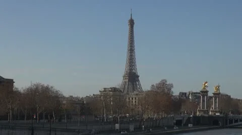 Amazing Eiffel Tower and Alexander Bridge close-up paris france europe symbol da Stock Footage 10763456