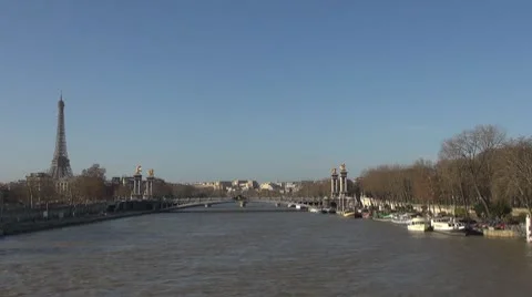 Amazing Eiffel Tower and Alexander Bridge Stock Footage 10772236