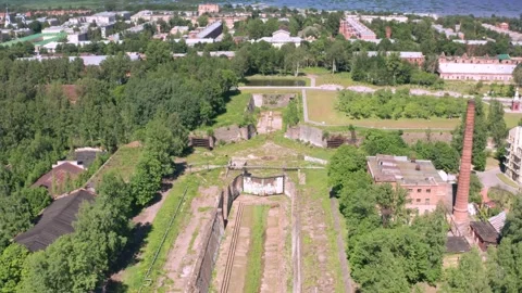 An amazing engineering structure from the time of Emperor Peter. Cross-channel Stock Footage 142628314