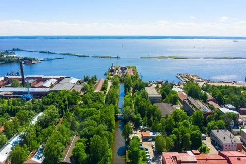 An amazing engineering structure from the time of Emperor Peter. Cross-channel Stock Photos