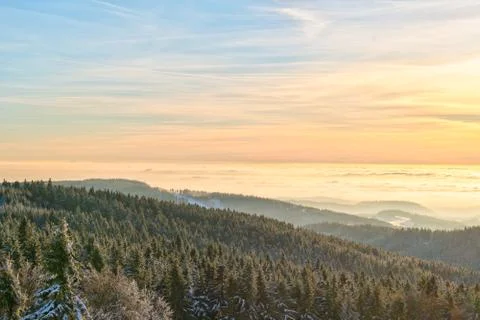Amazing evening with sunset in Eagle mountains Stock Photos