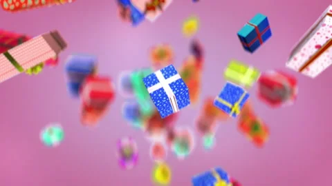 Amazing exploding colorful gift boxes in slow motion 4K Stockbeeldmateriaal 162727857