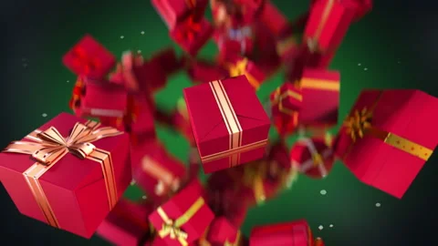 Amazing exploding colorful gift boxes in slow motion 4K Stock Footage 162729129