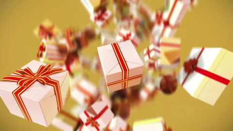 Amazing exploding colorful gift boxes in slow motion 4K Stock Footage 162731009