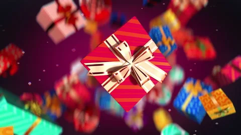 Amazing exploding colorful gift boxes in slow motion 4K Video stock 162732495