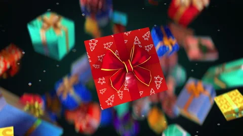 Amazing exploding colorful gift boxes in slow motion 4K Stock Footage 162733033