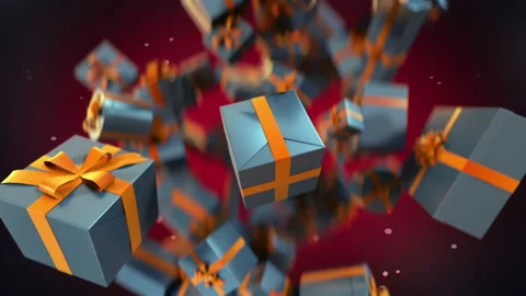 Amazing exploding gift boxes in slow motion 4K Stockbeeldmateriaal 162549359