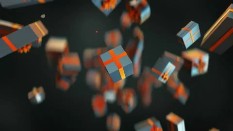 Amazing exploding gift boxes in slow mot... | Stock Video | Pond5