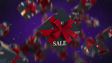 Amazing exploding "SALE" gift boxes in slow motion 4K Stock Footage 162550578