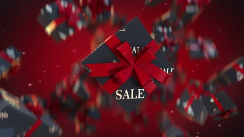 Amazing exploding "SALE" gift boxes in slow motion 4K Stock Footage 162550606