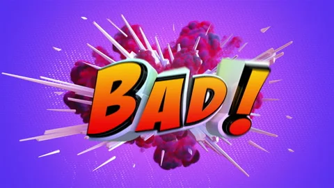 Amazing explosion animation with label BAD Stock-Footage 105318793