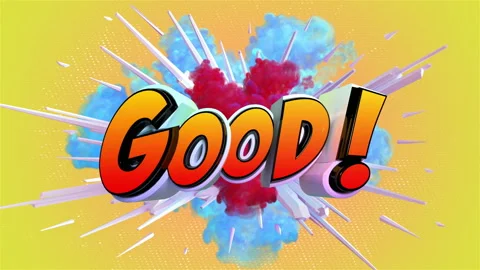 Amazing explosion animation with label Good! Stock Footage 105319508